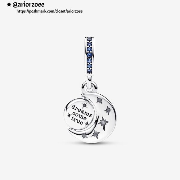 Pandora Sparkling Moon Spinning Dangle Charm - Picture 2 of 5